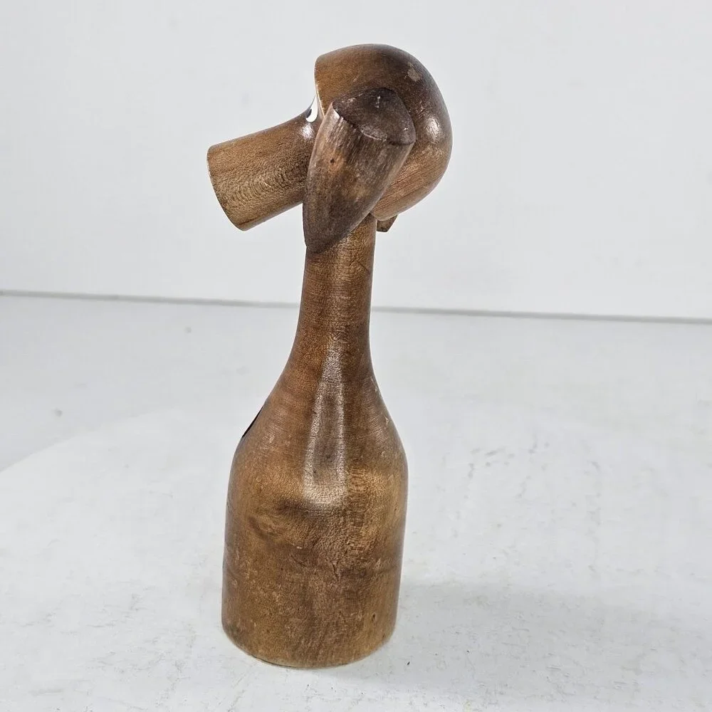 1964 Timber Line Woodcraft Wooden Puppy Dog Pen Pencil Holder Desk Figurine